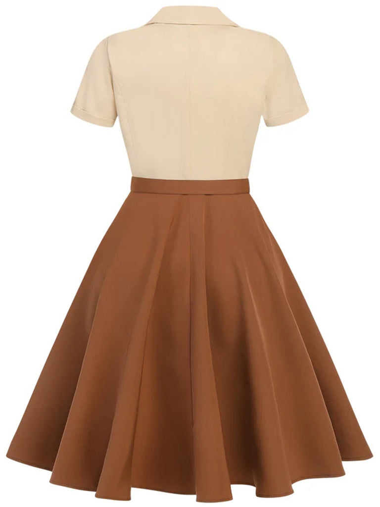 [Prévente] [Grande taille] Robe boutonnée kaki style Blanche-Neige années 1950