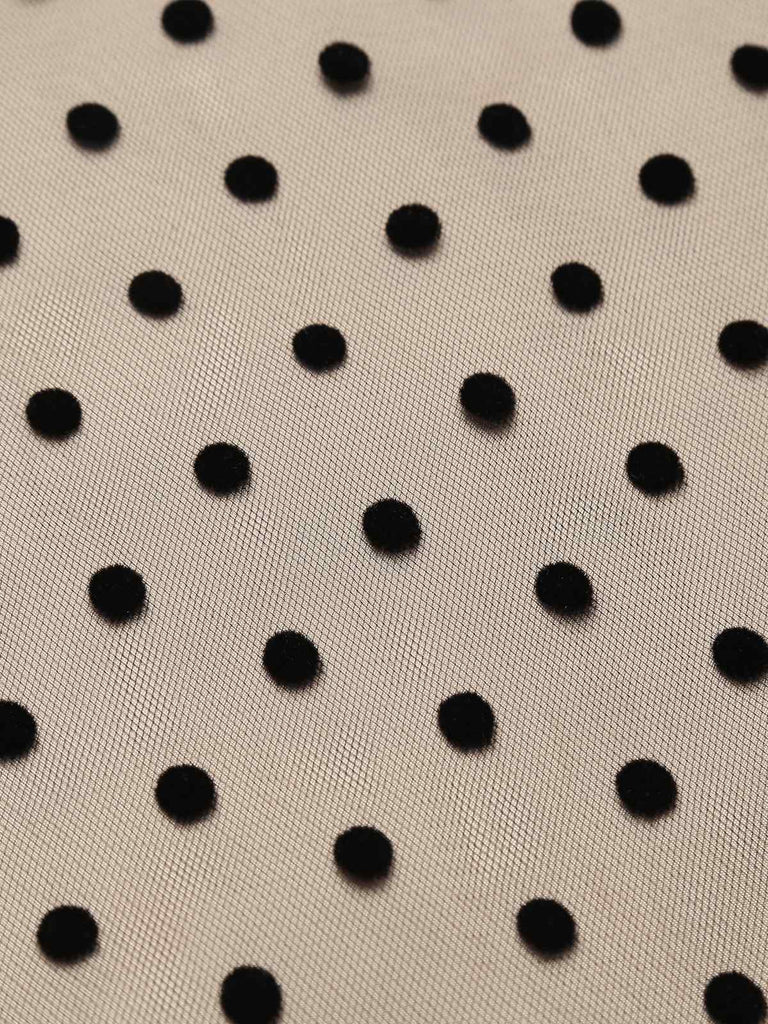 Robe Swing Vintage Année 50 Noire à Pois de Cœur Cocktail Pin Up