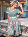 Robe Swing Année 50 Fleurie avec Ceinture 4