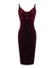 2PCS Robe Crayon Vintage Velours Bordeaux Année 60 Cocktail Pin up 7