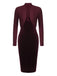 2PCS Robe Crayon Vintage Velours Bordeaux Année 60 Cocktail Pin up 4