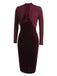 2PCS Robe Crayon Vintage Velours Bordeaux Année 60 Cocktail Pin up 5
