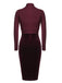 2PCS Robe Crayon Vintage Velours Bordeaux Année 60 Cocktail Pin up 6