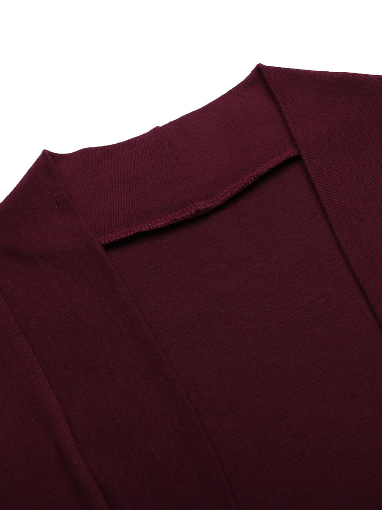 2PCS Robe Crayon Vintage Velours Bordeaux Année 60 Cocktail Pin up 9