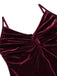 2PCS Robe Crayon Vintage Velours Bordeaux Année 60 Cocktail Pin up 10