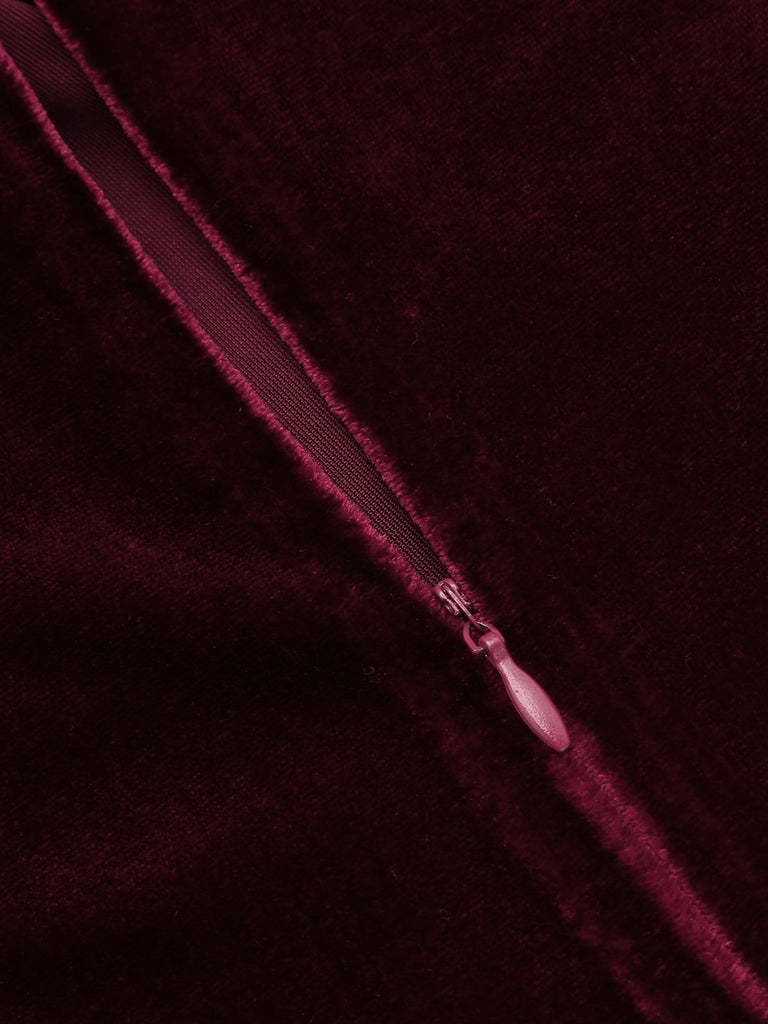 2PCS Robe Crayon Vintage Velours Bordeaux Année 60 Cocktail Pin up 11