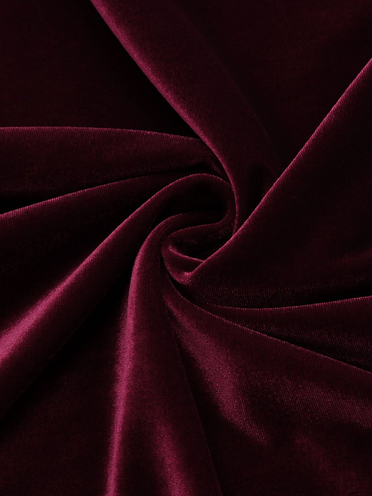 2PCS Robe Crayon Vintage Velours Bordeaux Année 60 Cocktail Pin up 12