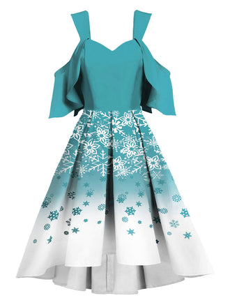 Robe Swing Année 50 Flocon de Neige