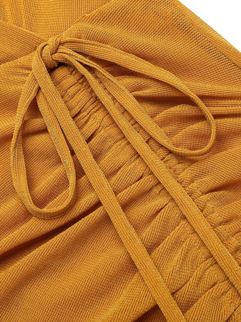 Robe de Crayon Vintage Année 60 à Col V Volants Soirée Cocktail Chic 8