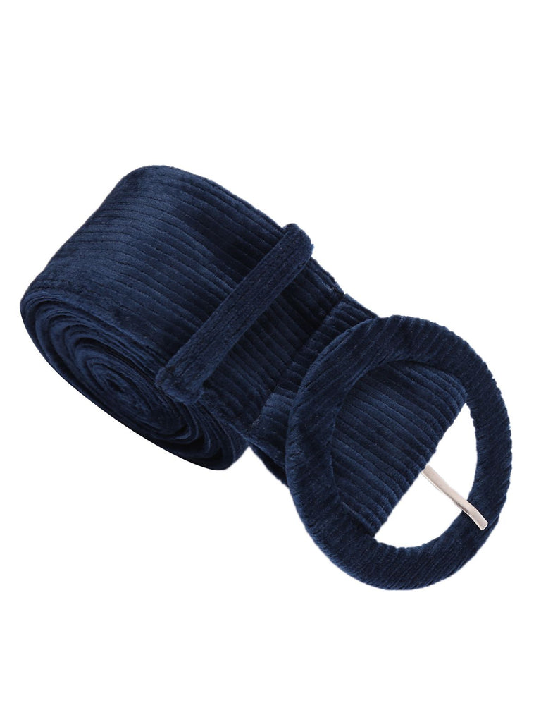 Manteau Long Velours Bleu Marine Années 1950 14