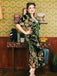Combinaison Vintage en Velours Vert fleurs des Années 1950