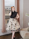Robe vintage patchwork papillon noire des années 1950 Cocktail