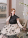 Robe vintage patchwork papillon noire des années 1950 Cocktail