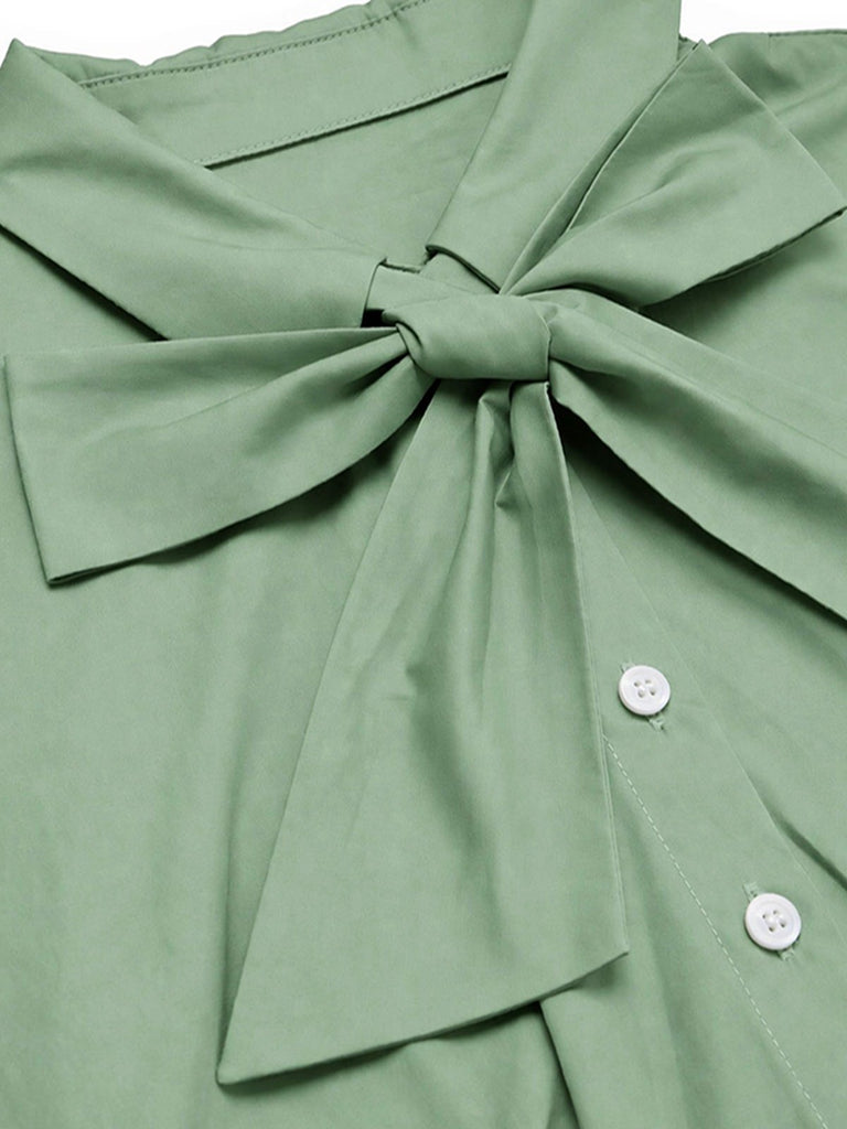 Robe vintage verte à patchwork floral années 1950
