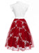 Robe vintage verte à patchwork floral années 1950