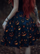 Robe noire Imprimé Citrouilles d'Halloween des années 1950