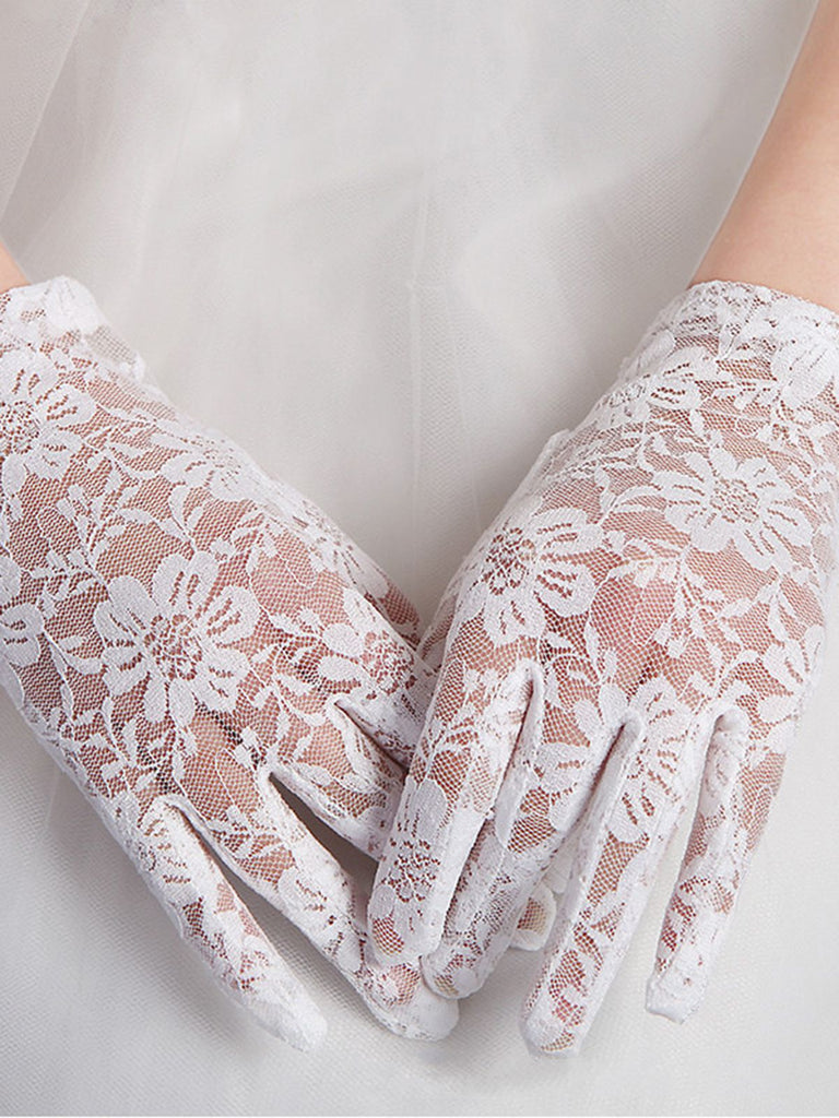 Gants Transparents en Dentelle Florale 2