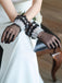 Gants transparents rétro à bordures en dentelle et perles