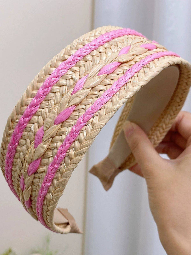 Bandeau tressé patchwork de couleurs bohèmes