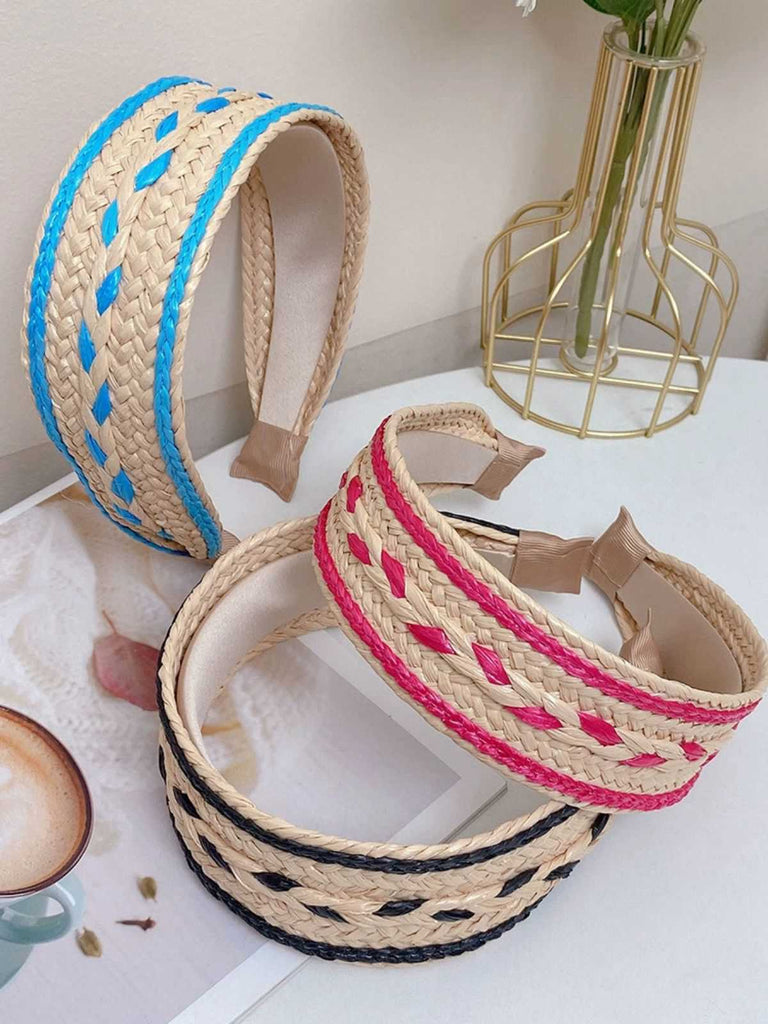 Bandeau tressé patchwork de couleurs bohèmes