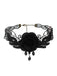 Collier ras du cou gothique vintage en dentelle brodée