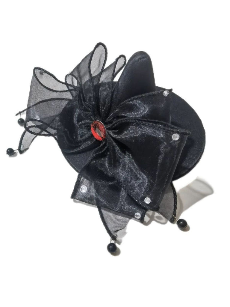 Pince à cheveux avec nœud et chapeau pointu pour Halloween