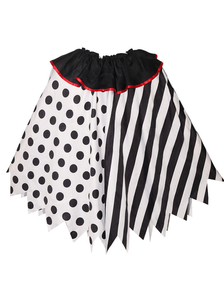 Cape de clown d'horreur d'Halloween cosplay noire années 1950