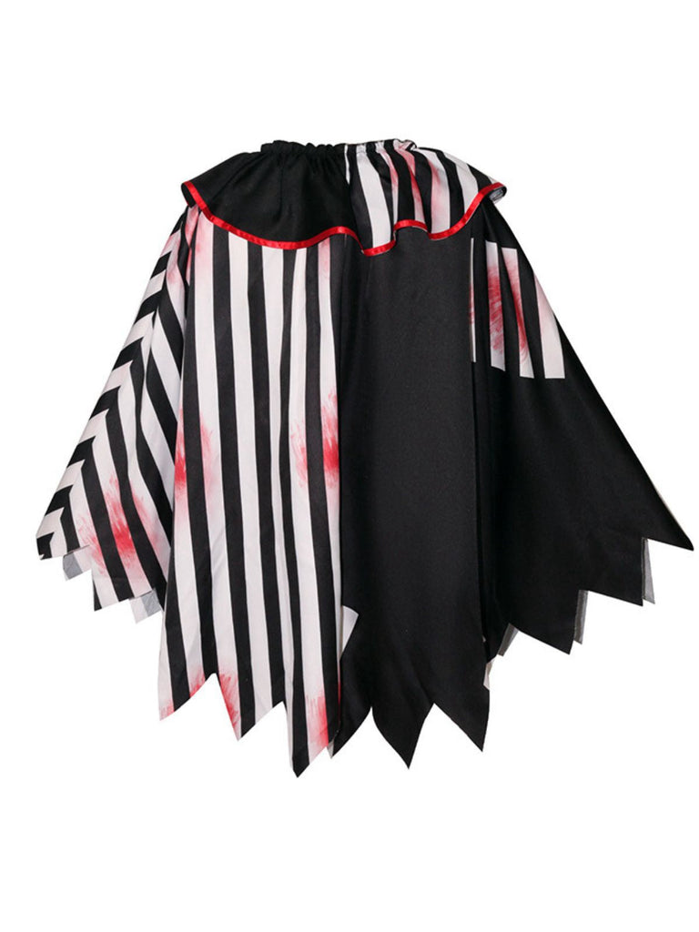 Cape de clown d'horreur d'Halloween cosplay noire années 1950