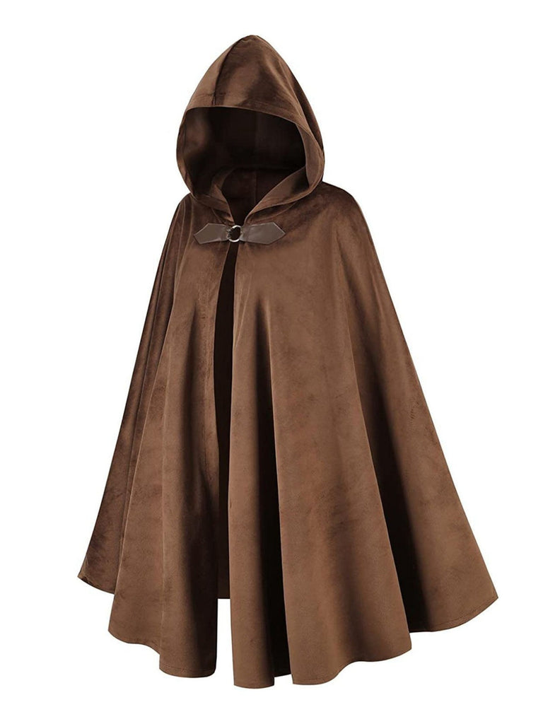 Cape médiévale d'Halloween en faux daim des années 1940