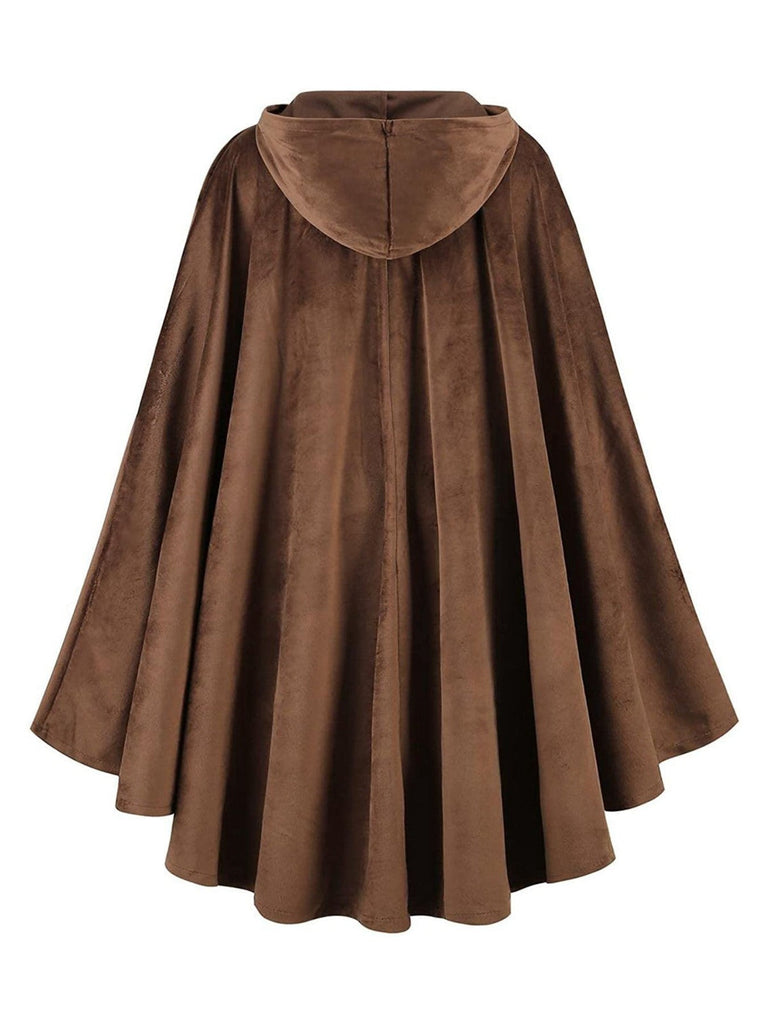 Cape médiévale d'Halloween en faux daim des années 1940