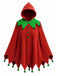 Cape à capuche à pompons de Noël des années 1950