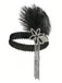 Coiffe plumes sequins et perles Gatsby années 1920