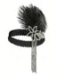 Coiffe plumes sequins et perles Gatsby années 1920