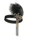 Coiffe plumes sequins et perles Gatsby années 1920