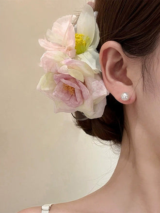 Vintage 3D Rose Fleur Côté Pince à Cheveux