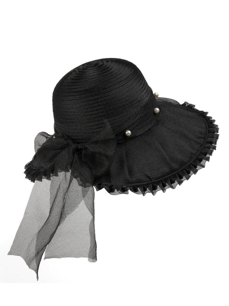 Chapeau de Paille Vintage à Large Bord de Plage