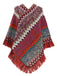 Cape poncho bohème en maille à chevrons et franges Années 1970 - 4