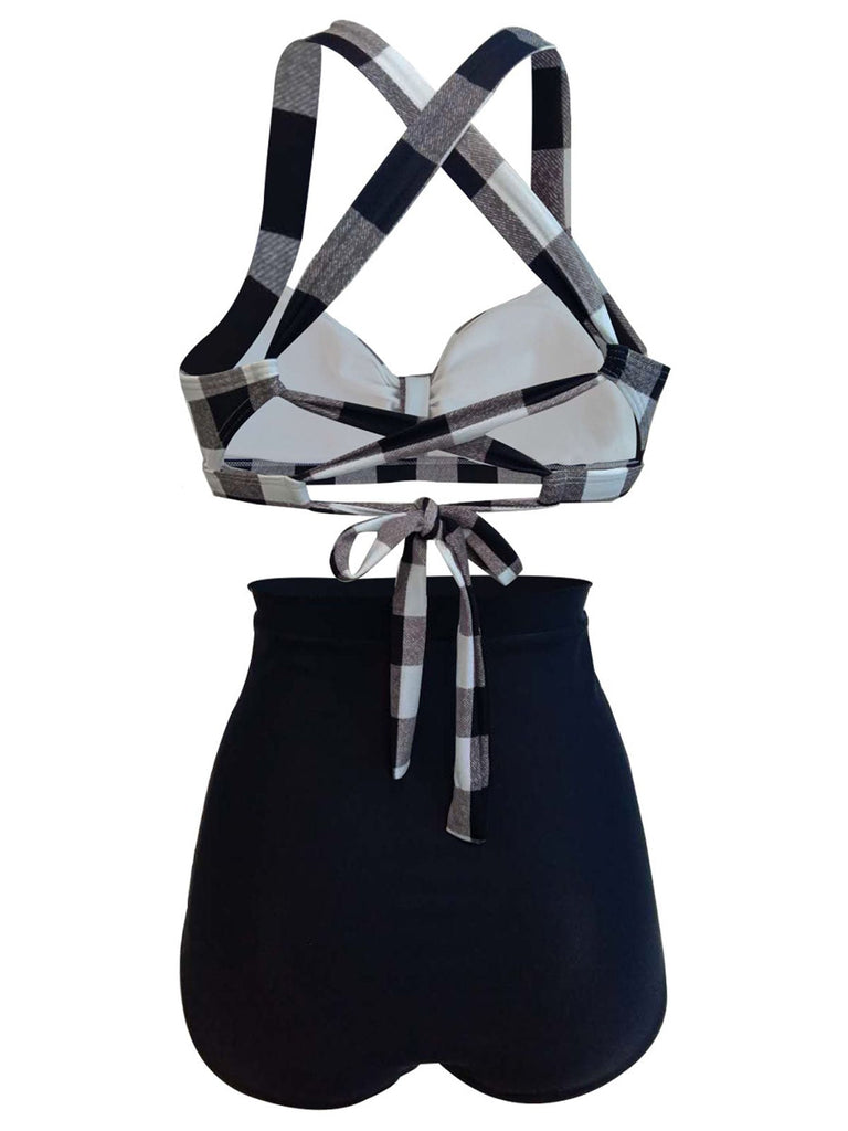 Femmes Maillot de Bain Bikini Retro Taille Haute 6