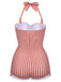 Maillot de Bain Une Pièce à Carreaux et Nœud Papillon 7