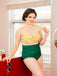 Maillot de bain Vintage à Rayures Blocs de Couleurs
