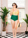 Maillot de bain Vintage à Rayures Blocs de Couleurs