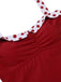 [Grande taille] Maillot de bain dos nu rouge à pois patchwork années 40