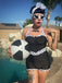Maillot de bain une pièce 1940s Patchwork dos nu