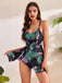 Maillot de bain à jupe bretelles fleur années 1940