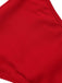 Ensemble bikini rouge et cache-maillot longue roses années 60
