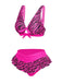 Ensemble bikini imprimé zèbre à bretelles rose années 1950