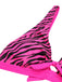 Ensemble bikini imprimé zèbre à bretelles rose années 1950