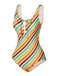 Maillot de bain une pièce à rayures diagonales des années 1960