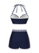 Maillot de bain patchwork bleu style marine années 1940