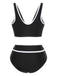 Ensemble bikini taille haute à bordure contrastée des années 1950